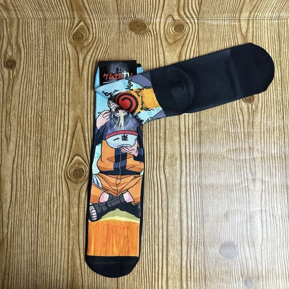 Naruto Shippuden Crew Socks One Size Midcalf‎  Unisex Anime Manga Ichiraku Ramen